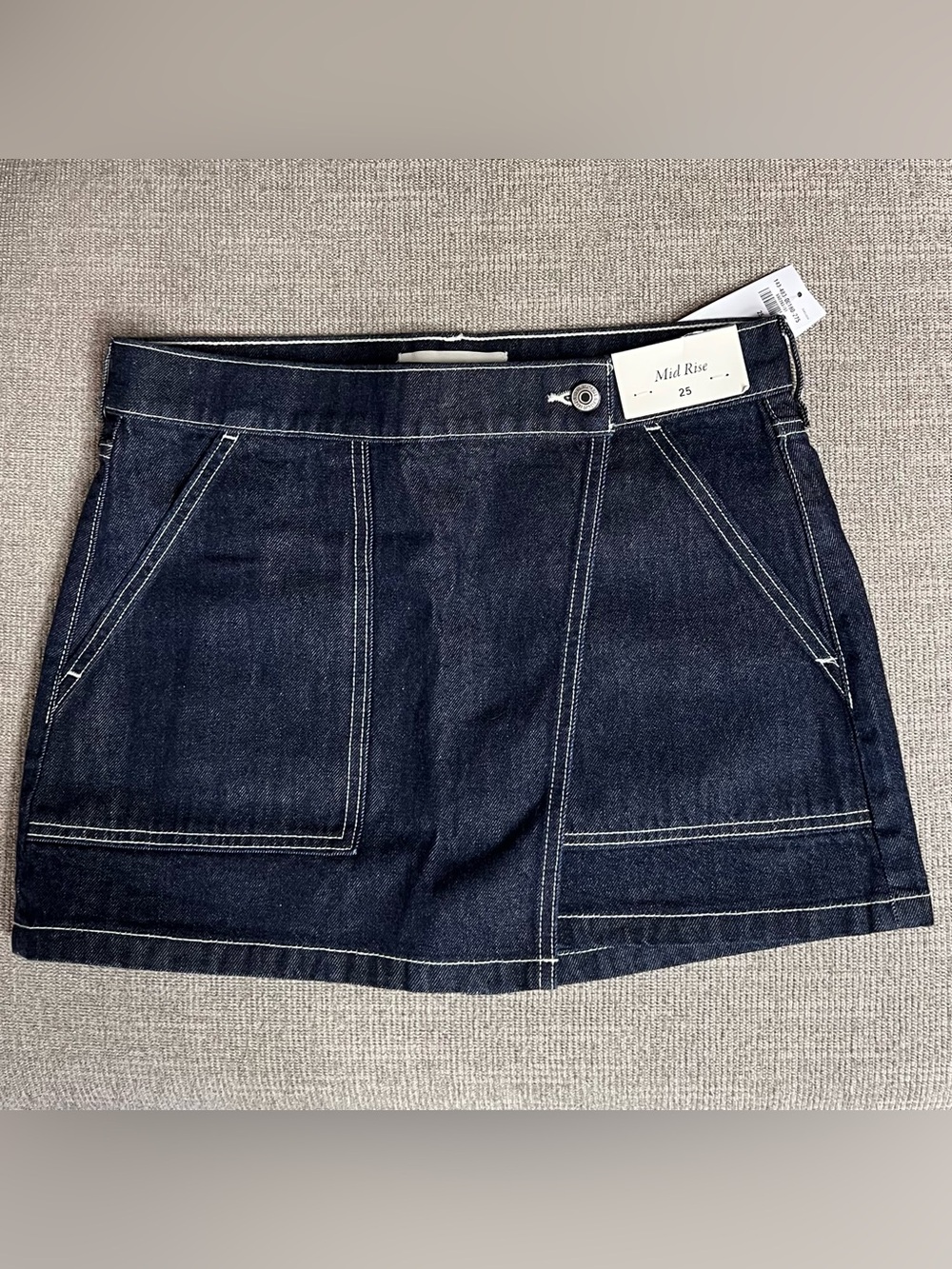 Abercrombie & Fitch Mid-Rise Denim Wrapped Mini Skirt